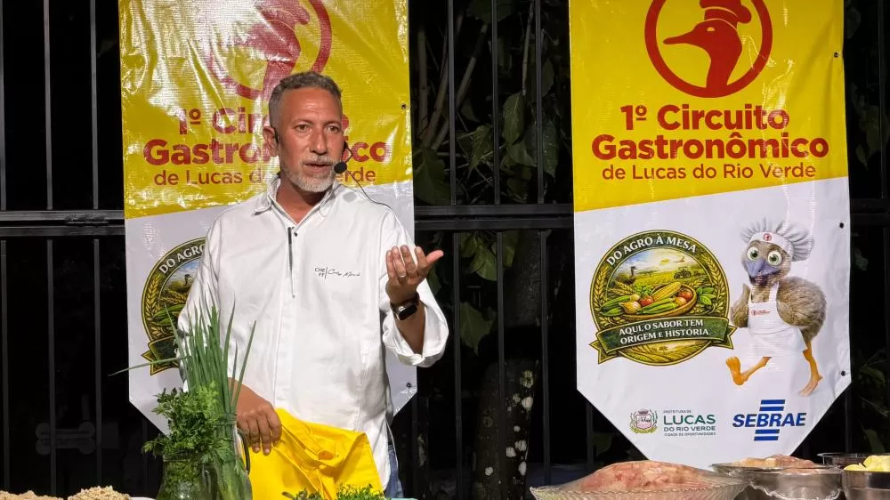 Sabores que contam a história de Lucas: aula show do Circuito Gastronômico projeta o município para o Brasil no Show Safra Mato Grosso