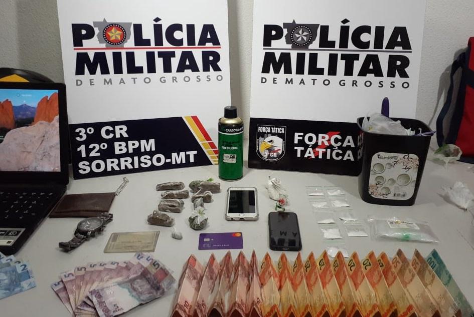 Forca Tática prende suspeito e apreende adolescente com porções de maconha e cocaína