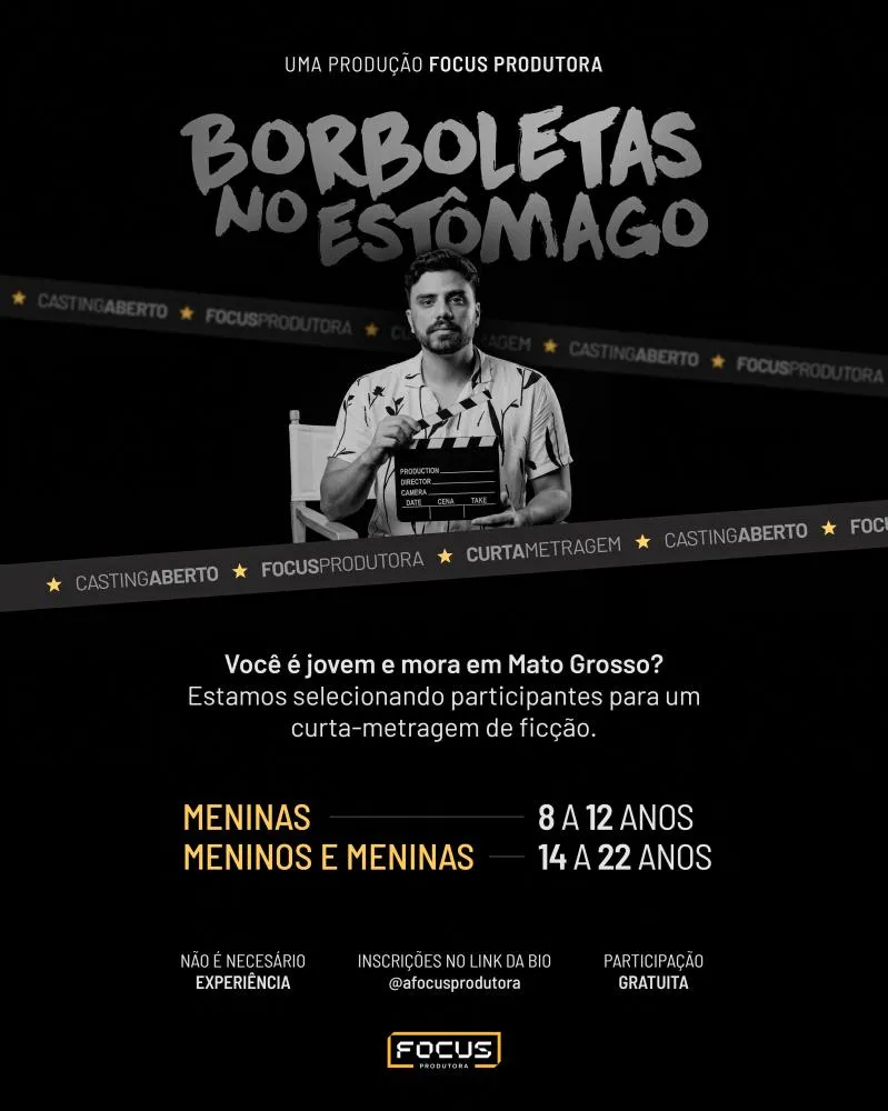 Após repercussão de “Dezesseis”, Produtora Focus abre seleção de elenco para novo filme em Mato Grosso