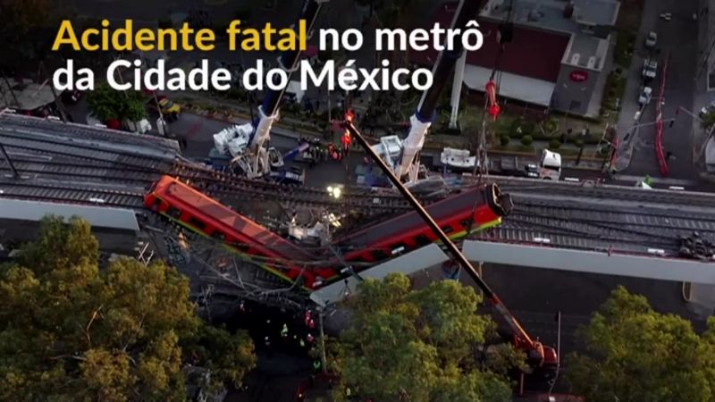 Viaduto do metrô desaba na Cidade do México e mata ao menos 24