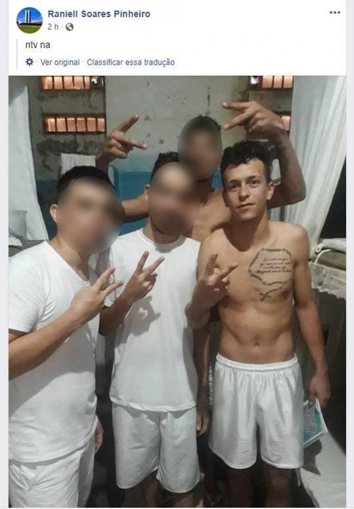 Detento publica foto em rede social com colegas de cela em MT