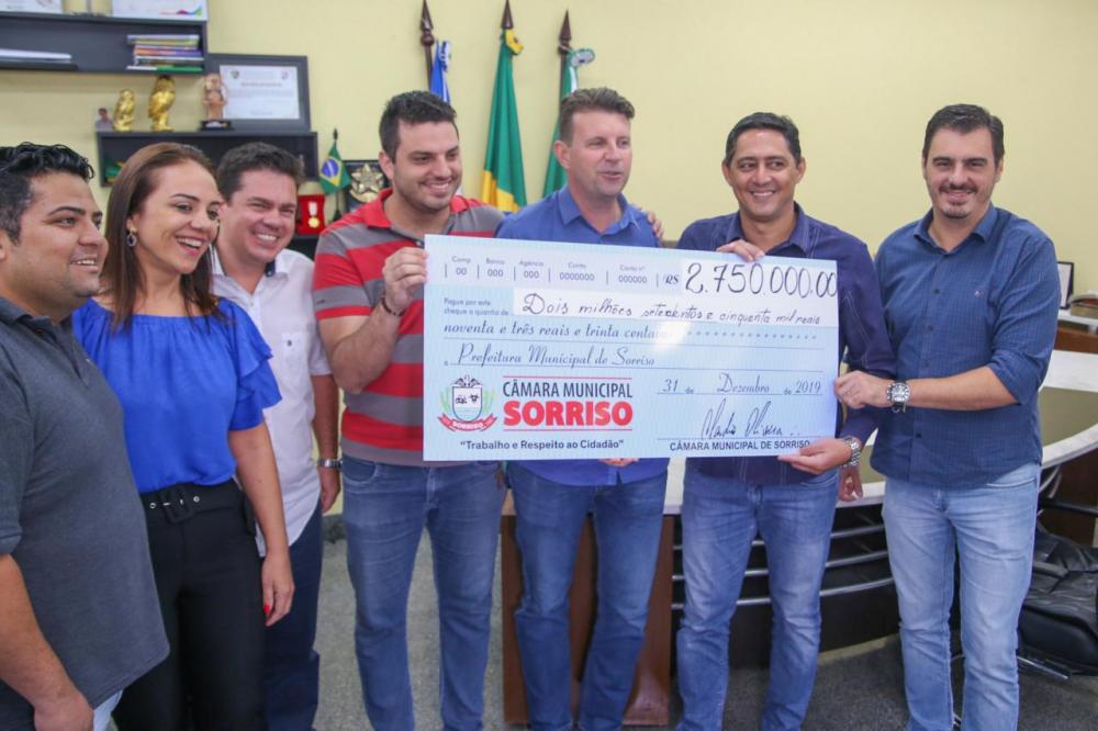 Câmara oficializa devolução de parte do duodécimo para a Prefeitura de Sorriso