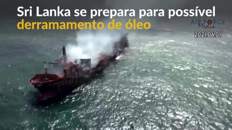 Sri Lanka se prepara para vazamento de combustível de navio