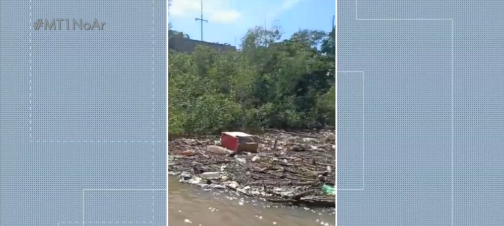 Piloto de lancha faz flagrante de lixo jogado no Rio Cuiabá