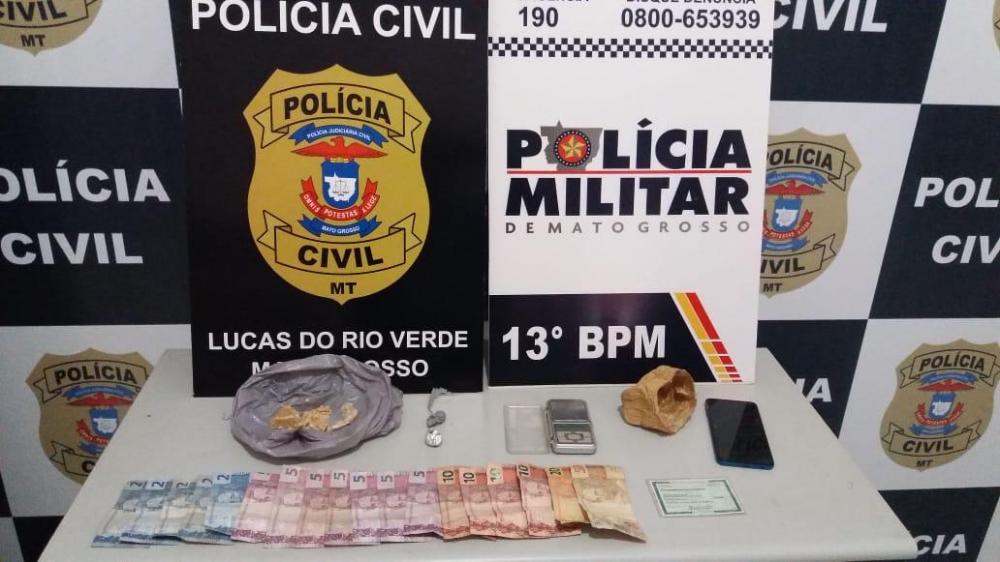 Mulher de 19 anos é detida por tráfico em Lucas do Rio Verde