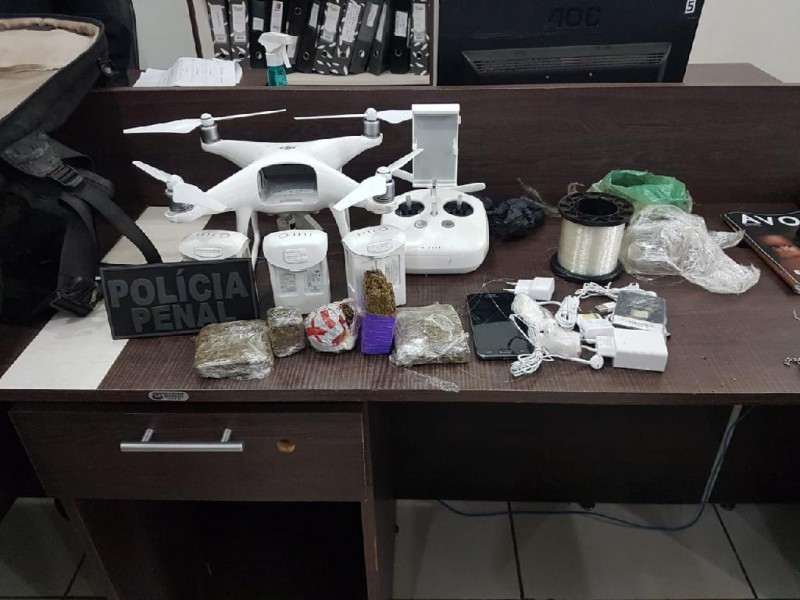 Drone, celulares e drogas - Mata Grande - Foto por: Sistema Penitenciário