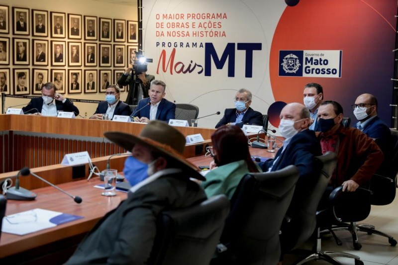 O governador Mauro Mendes, durante a reunião com bancada federal - Foto por: Mayke Toscano/Secom-MT