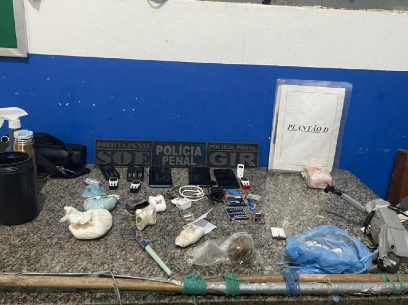 Materiais apreendidos na Penitenciária Feminina de Cuiabá - Foto por: Sistema Penitenciário