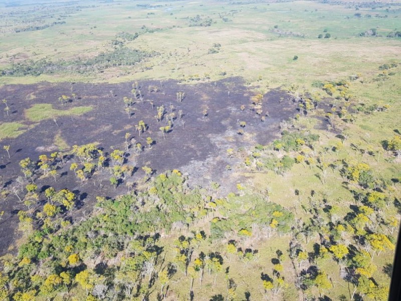 Área consumida pelo fogo foi de 200 hecetares. - Foto por: CBM-MT.