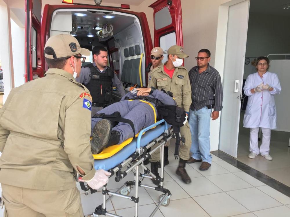 Durante perseguição, policial militar sofre acidente em Lucas do Rio Verde