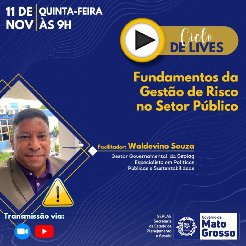 A capacitação será realizada via plataforma Zoom e transmitida ao vivo pelo canal da Seplag-MT no YouTube, a partir das 9 horas. - Foto por: Augusto Cesar | Seplag