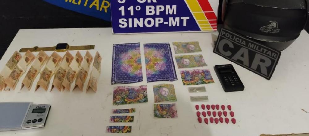 Adolescente é pego com 1.750 selos de LSD e comprimidos de ecstasy em Sinop