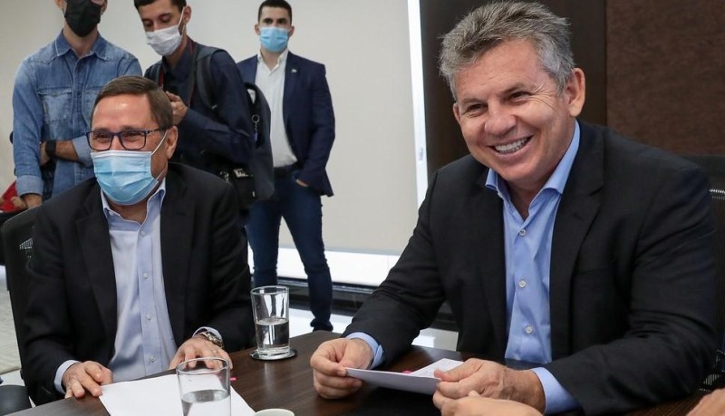 Governador Mauro Mendes e Secretário Chefe da Casa Civil Mauro Carvalho - Foto por: SECOM