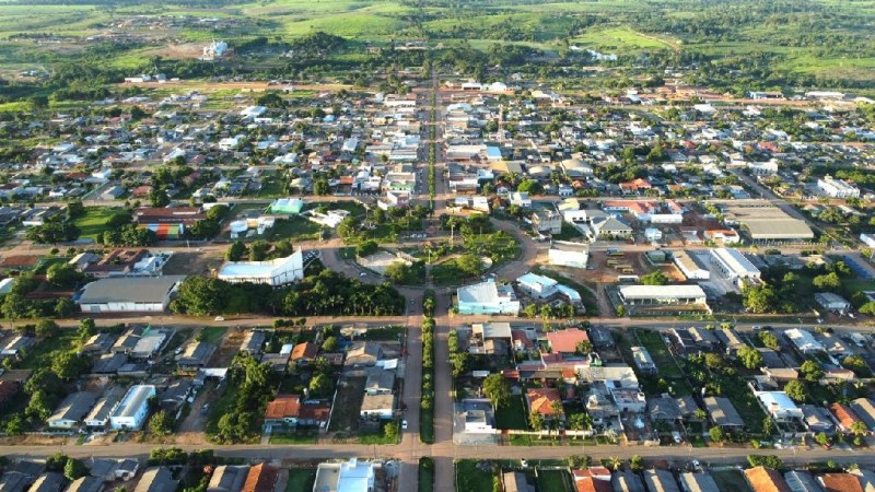 Vista aérea de Nova Monte Verde - Foto por: Prefeitura de Nova Monte Verde