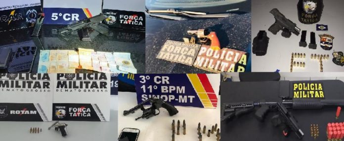 Sete armas de fogo tiradas de circulação na capital e mais cinco cidades do interior