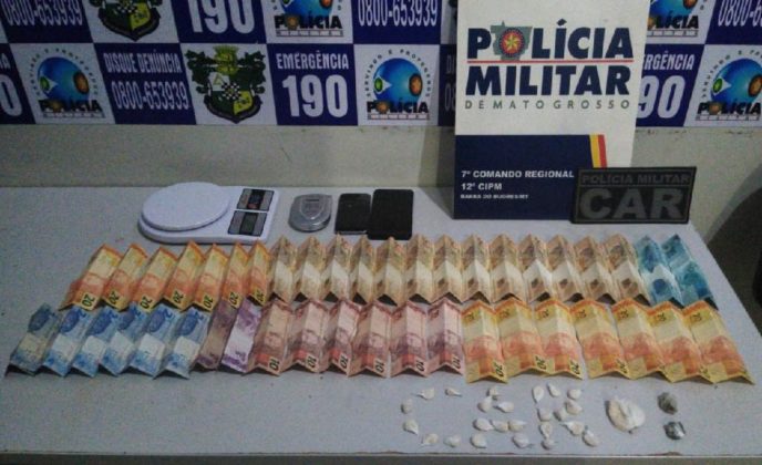 PM prende suspeito por distribuir drogas em Barra do Bugres