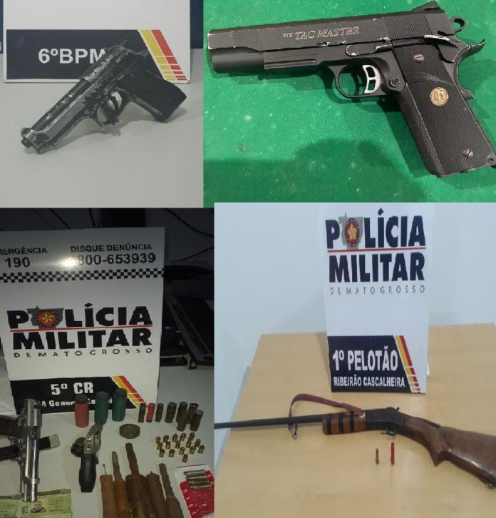 PM tira de circulação armas de fogo e réplicas em Cuiabá e cidades do interior