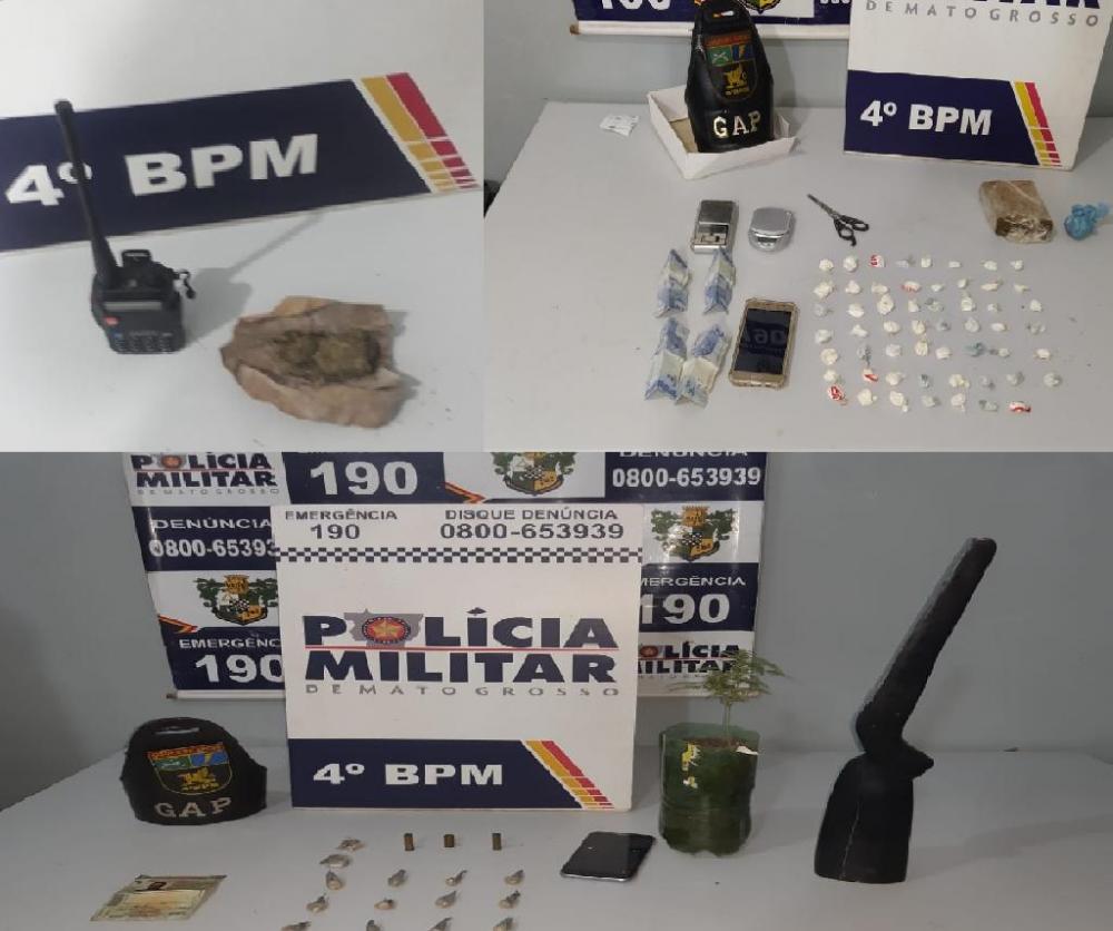 Três homens são presos por tráfico de droga em bairros de Várzea Grande