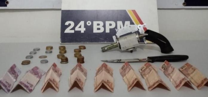 Homem usa réplica de arma de fogo para roubar mercearia e é contido em Cuiabá