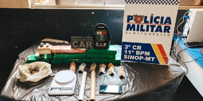 Polícia encontra 10 kg de maconha em Sinop