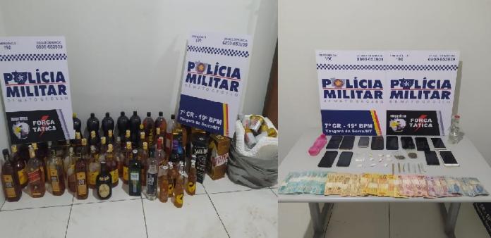 Força Tática interrompe festa com presença de menores e uso de álcool e droga em Tangará da Serra