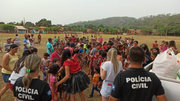 Polícia Civil reúne mais de 300 crianças em ação social em Mirassol D’Oeste