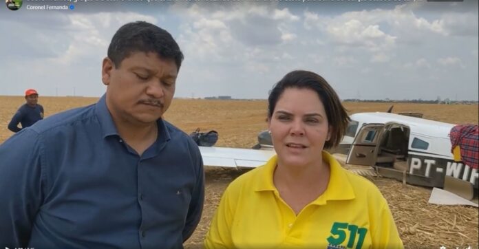 Avião que transportava coronel candidata ao Senado faz pouso forçado em Mato Grosso