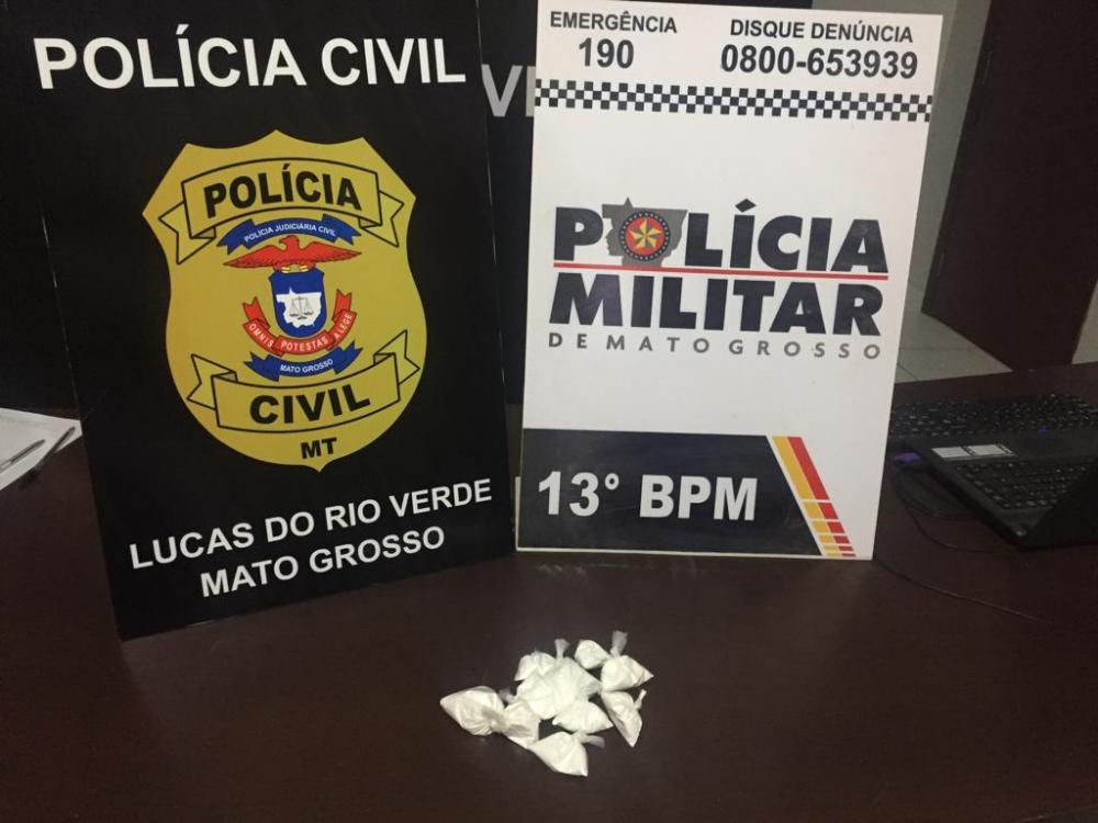 Menor é detida com cocaína avaliada em R$ 6,5 mil em Lucas do Rio Verde
