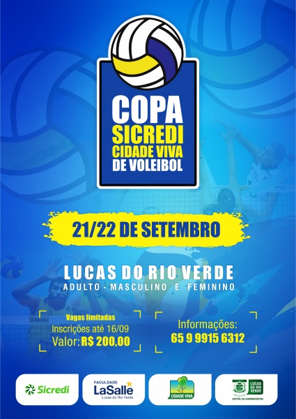 Copa Sicredi Cidade Viva de Voleibol acontece neste fim de semana